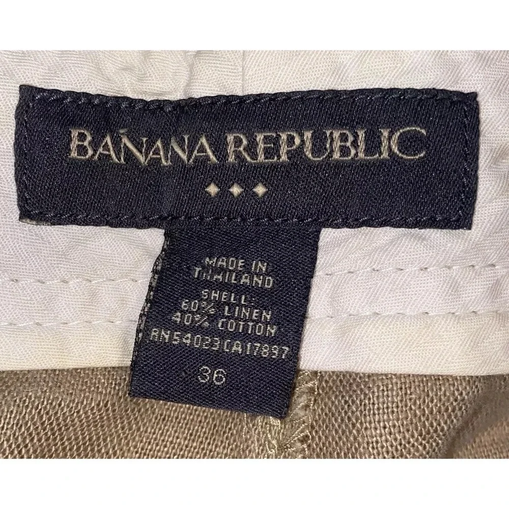 Banana‎ Republic Shorts Mens Sz 36 Beige Chino Linen Blend Short Casual
